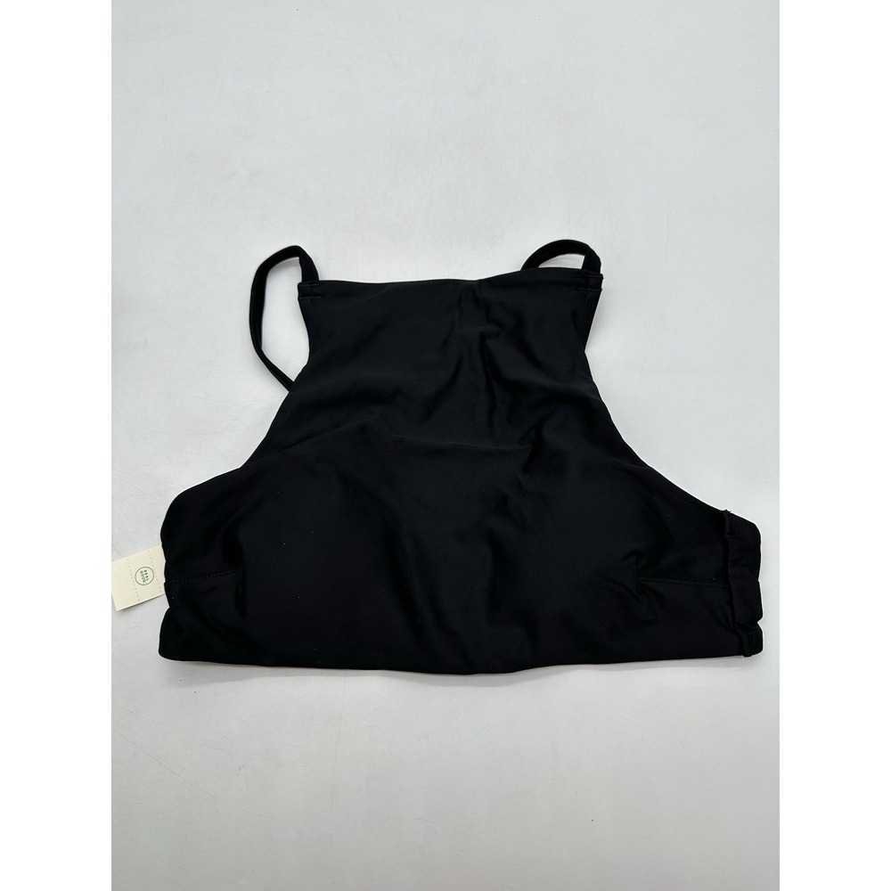 Aerie High Neck Crop Bikini Top Women XS Black Adjustable Removeable Pads NWT